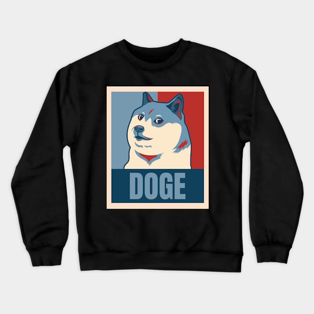 Doge Cheems Dog Poster Crewneck Sweatshirt by labstud